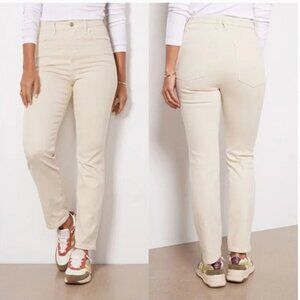 GOOD AMERICAN Good Classic High Rise Slim Straight in Bone001 Size 31